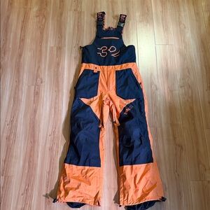 Orange and Black Snow Bib Overalls